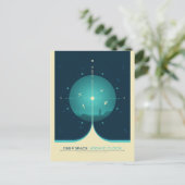 Carte Postale Publicité Sci-Fi, horloge atomique bleue, espace p (Debout devant)