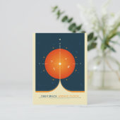 Carte Postale Publicité Sci-Fi, Horloge atomique Orange, Espace (Debout devant)