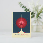 Carte Postale Publicité Sci-Fi, Horloge Atomique Rouge, Espace P (Debout devant)