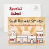 Carte Postale Publicité Ventes! Petite entreprise samedi (Devant / Derrière)