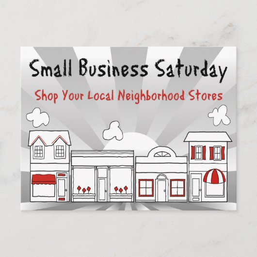 Carte Postale Publicité Ventes! Petite entreprise samedi (Devant)