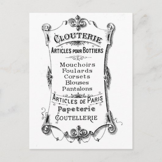 Carte Postale Publicité Vintage (Devant)