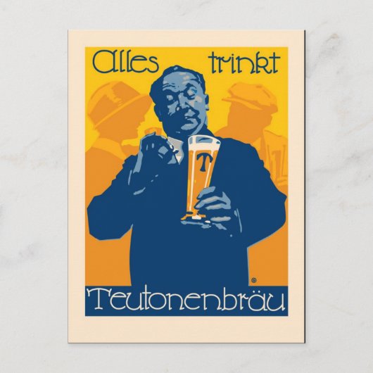 Carte Postale Publicité vintage allemande de bière (Devant)