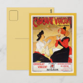Carte Postale Publicité vintage au chocolat français (Devant / Derrière)