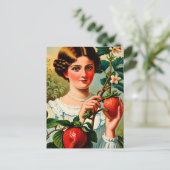 Carte Postale Publicité vintage aux fraises (Debout devant)