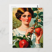 Carte Postale Publicité vintage aux fraises (Devant / Derrière)