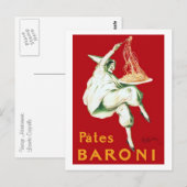 Carte Postale Publicité vintage Baroni Pasta (Devant / Derrière)
