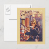 Carte Postale Publicité vintage, Cacao Cadbury, Pompier (Devant / Derrière)