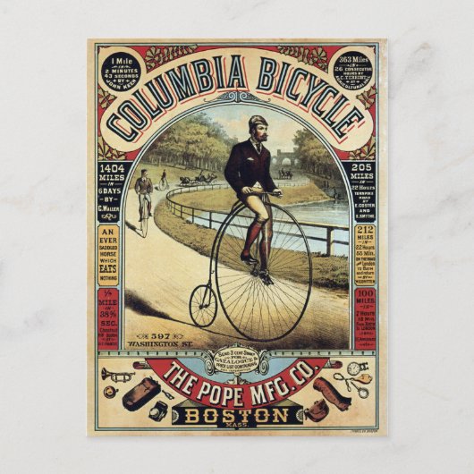 Carte Postale Publicité vintage Columbia Bicycles (Devant)