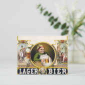 Carte Postale Publicité vintage de bière Lager (Debout devant)