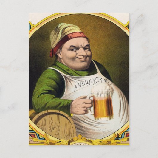 Carte Postale Publicité vintage de bière Lager (Devant)