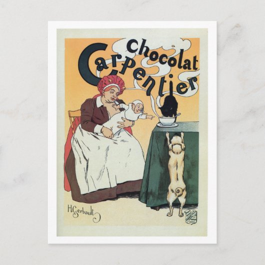 Carte Postale Publicité vintage de cacao français (Devant)