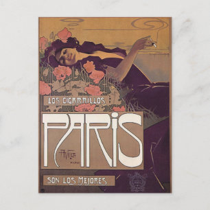 Carte Postale Publicité vintage de cigarettes à Paris