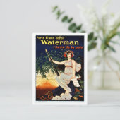 Carte Postale Publicité vintage de plume Waterman (Debout devant)