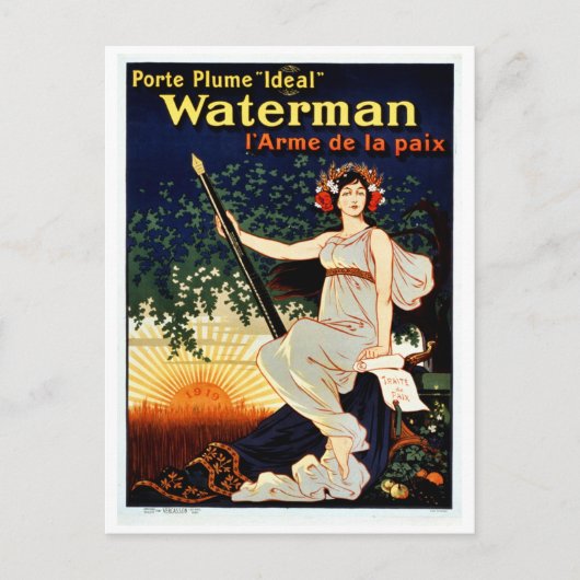 Carte Postale Publicité vintage de plume Waterman (Devant)