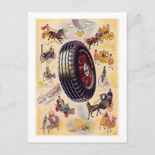 Carte Postale Publicité vintage de pneus - Pneus Dunlp