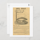 Carte Postale Publicité vintage de savon de chouette (Devant / Derrière)