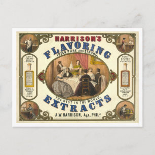 Carte Postale Publicité vintage Extrait d'aromatisation de Harri