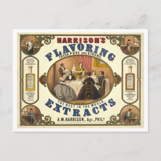 Carte Postale Publicité vintage Extrait d'aromatisation de Harri (Devant)