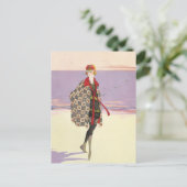 Carte Postale Publicité vintage - Girl on Beach (Debout devant)