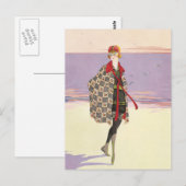 Carte Postale Publicité vintage - Girl on Beach (Devant / Derrière)