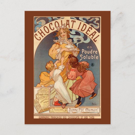 Carte Postale Publicité vintage Idéale Chocolat (Devant)
