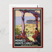 Carte Postale Publicité vintage Monaco Monte Carlo (Devant / Derrière)