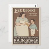 Carte Postale Publicité vintage Pain hollandais (Devant / Derrière)