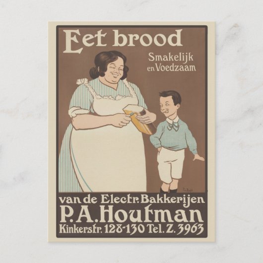 Carte Postale Publicité vintage Pain hollandais (Devant)