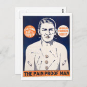 Carte Postale Publicité vintage "Pain Proof Man" (Devant / Derrière)