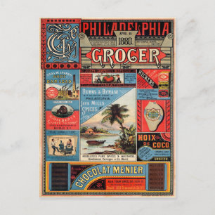 Carte Postale Publicité vintage Philadelphia Grocer