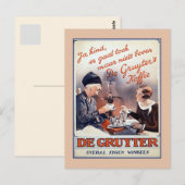Carte Postale publicité vintage pour le café néerlandais (Devant / Derrière)