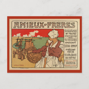 Carte Postale publicité vintage pour les poissons de mer