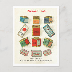 Carte Postale Publicité vintage pour les thés emballés