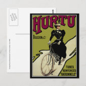 Carte postale : Publicité Vintage pour vélos Hurtu (Devant / Derrière)