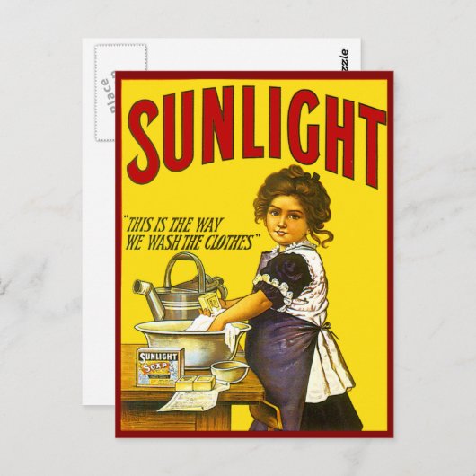 Carte Postale Publicité Vintage Sunlight (Devant / Derrière)