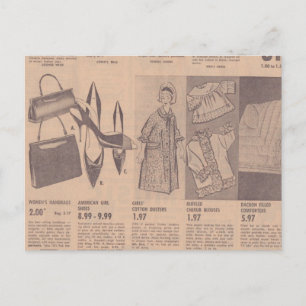 Carte postale publicités de journaux anciens