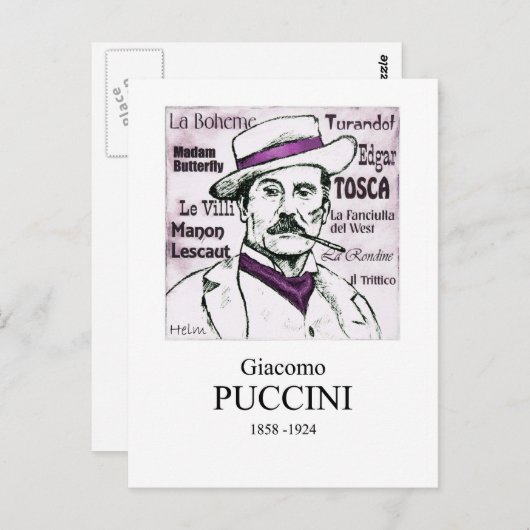 Carte Postale Puccini (Devant / Derrière)