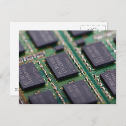 Carte Postale Puces de mémoire informatique (Devant / Derrière)