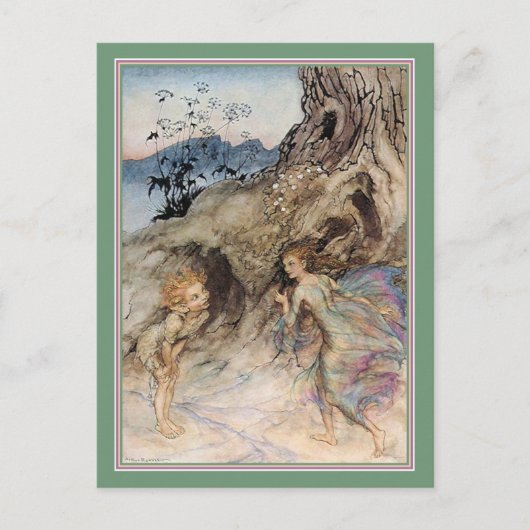 Carte Postale Puck et une fée (Devant)