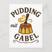 Carte Postale Pudding Mit Gabel Funny Design (Devant)