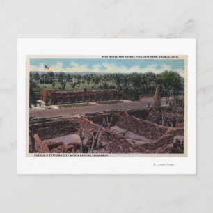 Carte Postale Pueblo, Colorado - Bird House & Animal