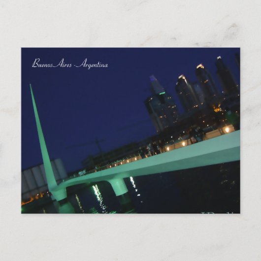 Carte Postale Puente de la Mujer, Buenos Aires, Argentine (Devant)