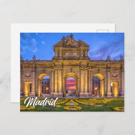 Carte Postale Puerta de Alcala, Madrid, Espagne (Devant / Derrière)