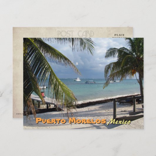 Carte Postale Puerto Morelos, Mexique (Devant / Derrière)