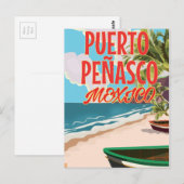 Carte Postale Puerto Peñasco Beach Mexique affiche de voyage (Devant / Derrière)