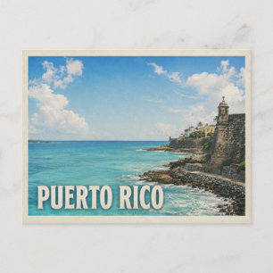 Carte Postale Puerto Rico Vintage Old San Juan Voyage sur la Côt