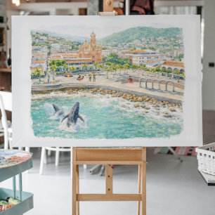 Carte Postale Puerto Vallarta Malecón illustré