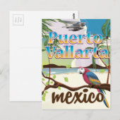 Carte Postale Puerto Vallarta Mexique affiche de voyage de plage (Devant / Derrière)
