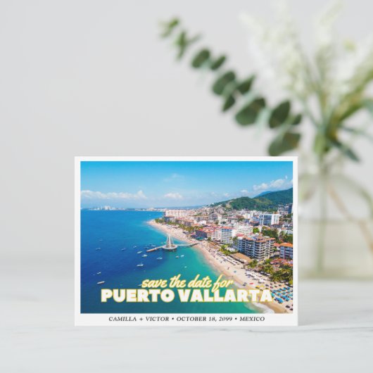 Carte Postale Puerto Vallarta Mexique Mariage Enregistrer la dat (Debout devant)